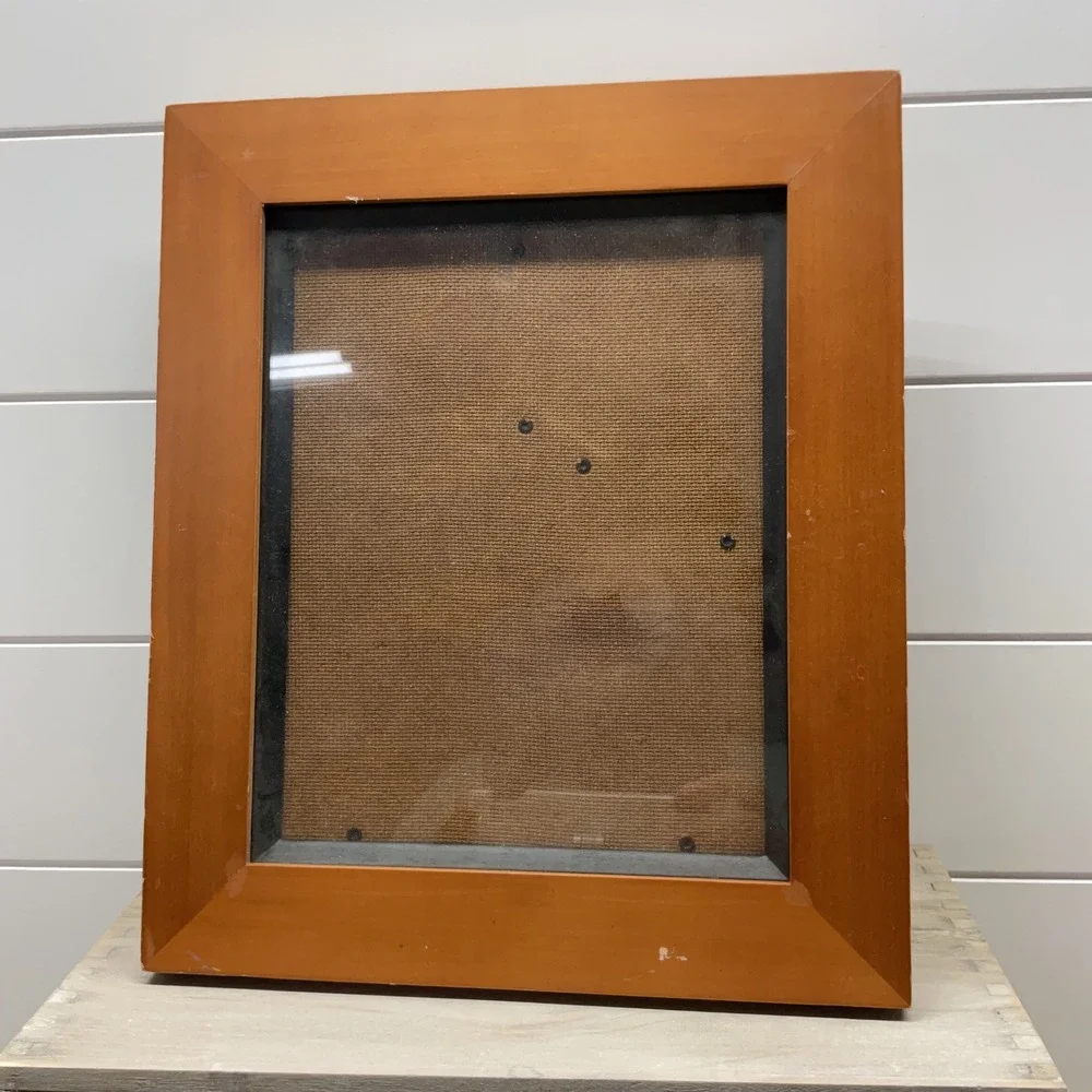 Honey Oak Wood Picture Frame 8x10 Opening Tabletop Wall Mount Traditional Brown